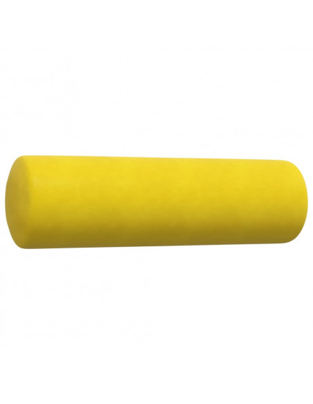 Set di Divani 3 pz con Cuscini e Rinforzi Giallo in Velluto