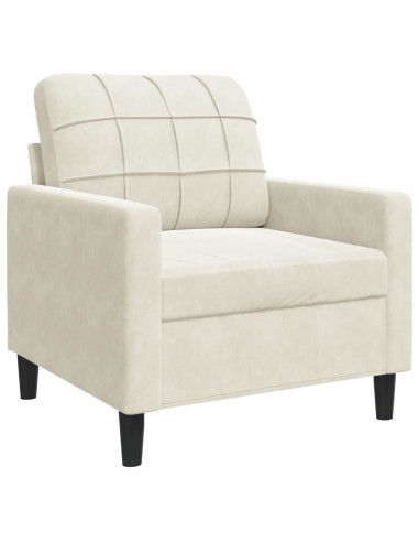 Set di Divani 3 pz con Cuscini Crema in Velluto