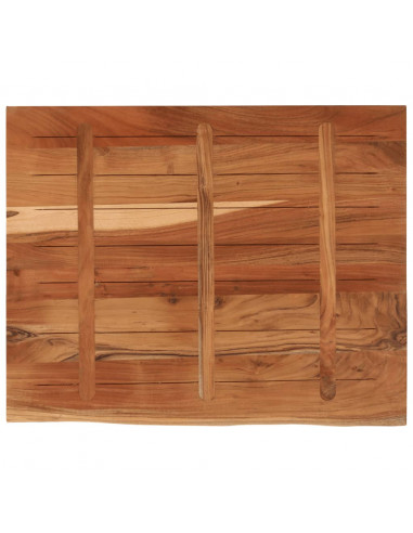 Piano Scrivania 90x80x3,8 Rettangolare Legno Acacia Bordi Vivi