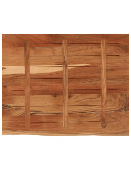 Piano Scrivania 90x80x3,8 Rettangolare Legno Acacia Bordi Vivi