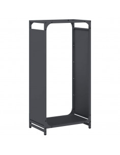 Rastrelliera per Legna da Ardere Antracite 44x28x90 cm 2