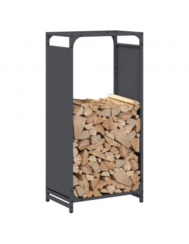 Rastrelliera per Legna da Ardere Antracite 44x28x90 cm