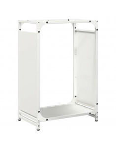 Rastrelliera per Legna da Ardere Bianca 44x28x65 cm 2