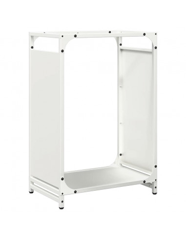 Rastrelliera per Legna da Ardere Bianca 44x28x65 cm