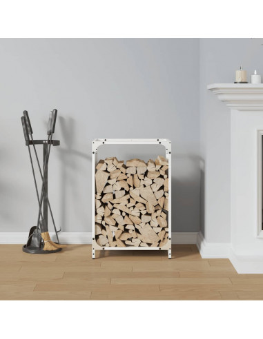 Rastrelliera per Legna da Ardere Bianca 44x28x65 cm