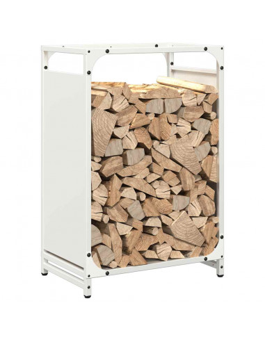 Rastrelliera per Legna da Ardere Bianca 44x28x65 cm