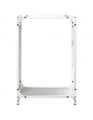 Rastrelliera per Legna da Ardere Bianca 44x28x65 cm