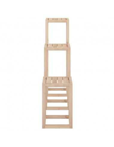 Set Supporti per Piante 3 pz in Legno Massello di Pino