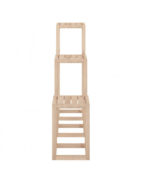 Set Supporti per Piante 3 pz in Legno Massello di Pino