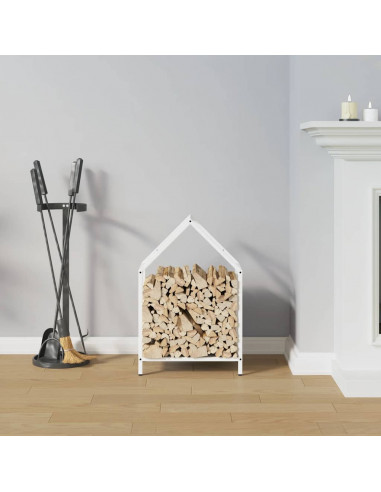 Rastrelliera per Legna da Ardere Bianca 40x25x60 cm