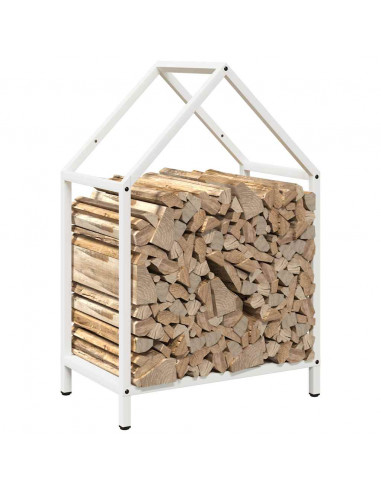 Rastrelliera per Legna da Ardere Bianca 40x25x60 cm