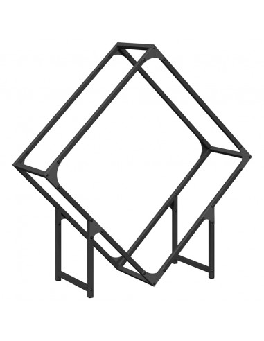 Rastrelliera per Legna da Ardere Nera 80x25x80 cm