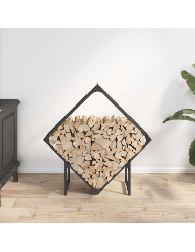 Rastrelliera per Legna da Ardere Nera 80x25x80 cm