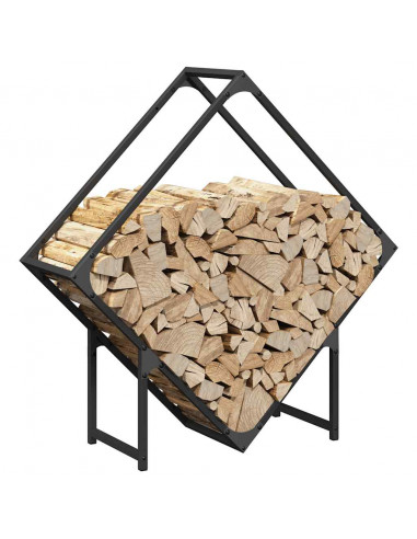 Rastrelliera per Legna da Ardere Nera 80x25x80 cm