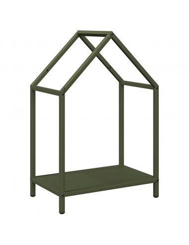 Rastrelliera per Legna da Ardere Verde Oliva 40x25x60 cm