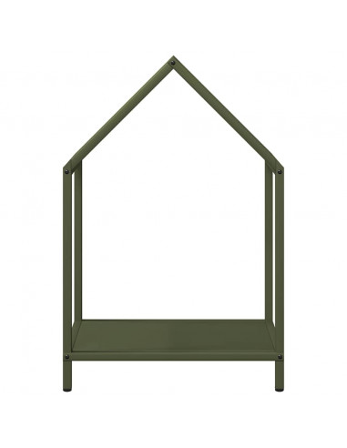 Rastrelliera per Legna da Ardere Verde Oliva 40x25x60 cm