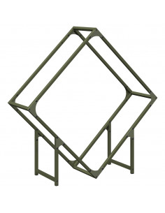 Rastrelliera per Legna da Ardere Verde Oliva 80x25x80 cm 2