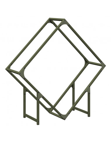 Rastrelliera per Legna da Ardere Verde Oliva 80x25x80 cm