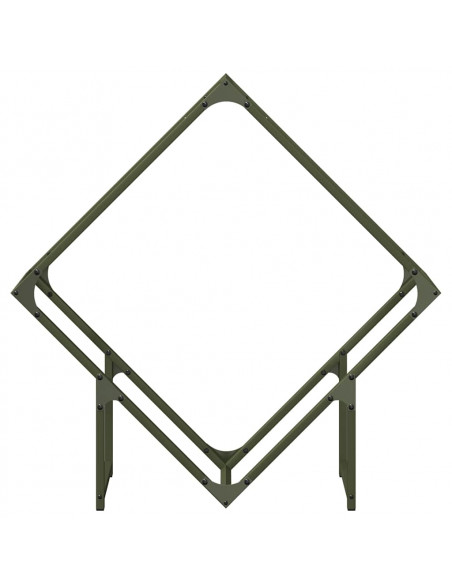 Rastrelliera per Legna da Ardere Verde Oliva 80x25x80 cm