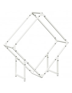 Rastrelliera per Legna da Ardere Bianca 80x25x80 cm 2