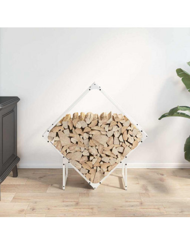 Rastrelliera per Legna da Ardere Bianca 80x25x80 cm