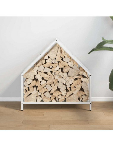 Rastrelliera per Legna da Ardere Bianca 60x25x60 cm