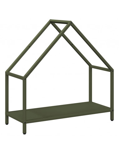 Rastrelliera per Legna da Ardere Verde Oliva 60x25x60 cm