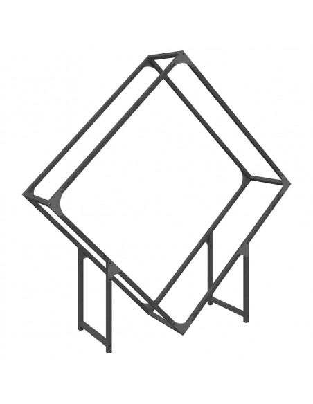 Rastrelliera per Legna da Ardere Nera 100x25x100 cm