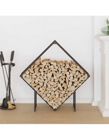 Rastrelliera per Legna da Ardere Nera 100x25x100 cm