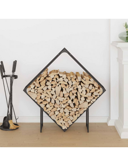 Rastrelliera per Legna da Ardere Nera 100x25x100 cm