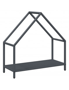 Rastrelliera per Legna da Ardere Antracite 60x25x60 cm 2