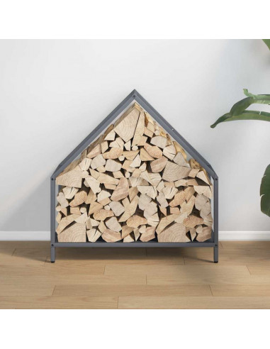 Rastrelliera per Legna da Ardere Antracite 60x25x60 cm