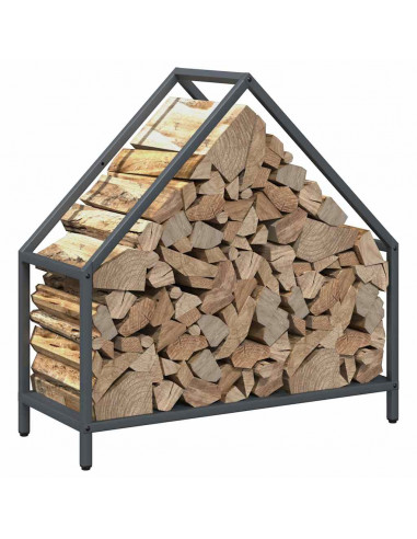 Rastrelliera per Legna da Ardere Antracite 60x25x60 cm