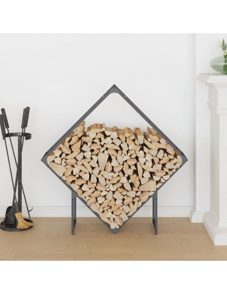 Rastrelliera per Legna da Ardere Antracite 100x25x100 cm