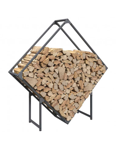 Rastrelliera per Legna da Ardere Antracite 100x25x100 cm