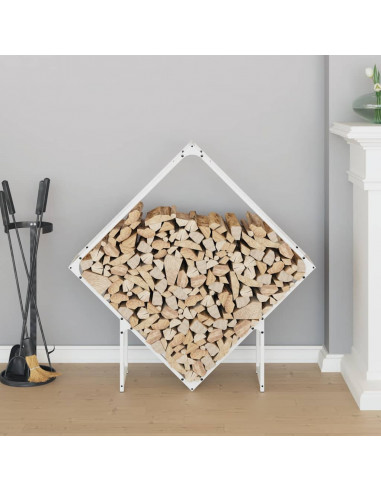 Rastrelliera per Legna da Ardere Bianca 100x25x100 cm