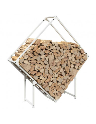 Rastrelliera per Legna da Ardere Bianca 100x25x100 cm