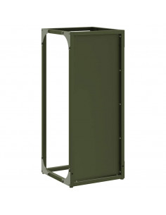 Rastrelliera per Legna da Ardere Verde Oliva 25x25x60 cm 2