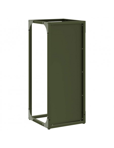 Rastrelliera per Legna da Ardere Verde Oliva 25x25x60 cm
