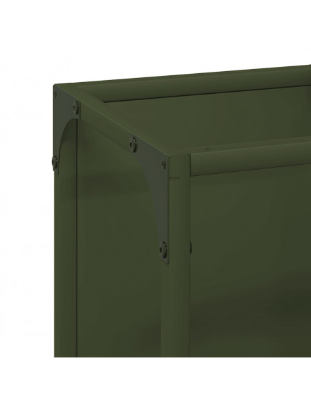 Rastrelliera per Legna da Ardere Verde Oliva 25x25x60 cm