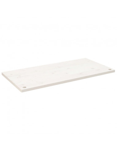 Piano Scrivania Bianco 110x60x2,5 cm in Legno Massello di Pino