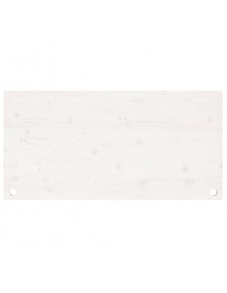 Piano Scrivania Bianco 110x60x2,5 cm in Legno Massello di Pino