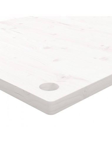 Piano Scrivania Bianco 110x60x2,5 cm in Legno Massello di Pino