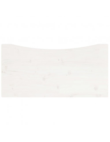 Piano Scrivania Bianco 80x40x2,5 cm in Legno Massello di Pino