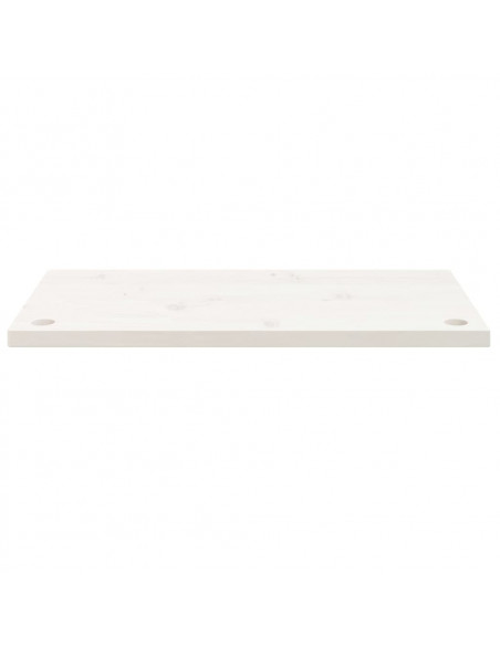 Piano Scrivania Bianco 80x40x2,5 cm in Legno Massello di Pino