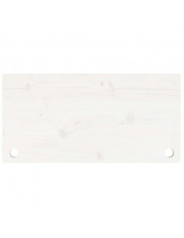 Piano Scrivania Bianco 80x40x2,5 cm in Legno Massello di Pino
