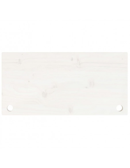 Piano Scrivania Bianco 80x40x2,5 cm in Legno Massello di Pino