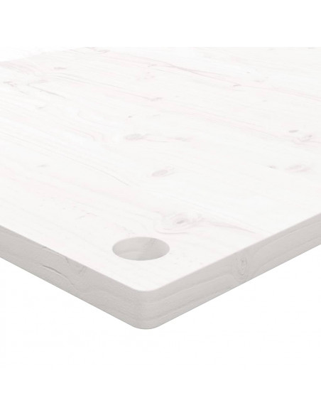 Piano Scrivania Bianco 80x40x2,5 cm in Legno Massello di Pino