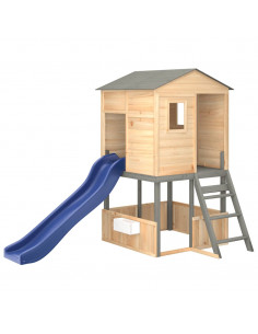 Set da Gioco da Esterno in Legno Massello di Abete Grigio Scuro 2