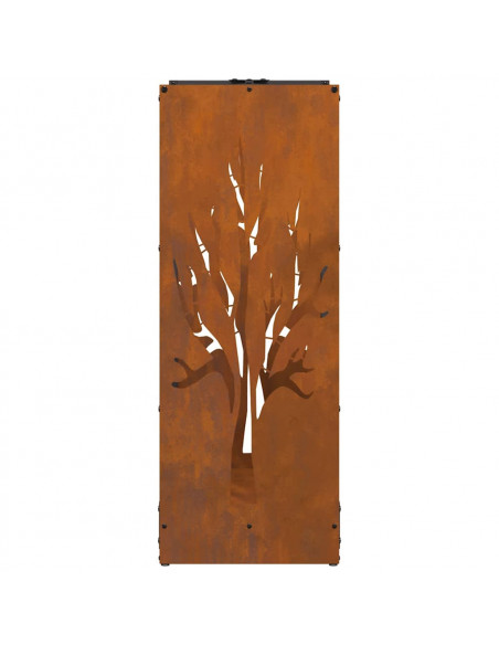 Rastrelliera per Legna da Ardere 40x30x80 cm in Acciaio Corten